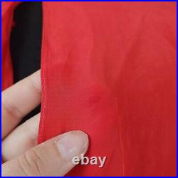 Vtg 40s Red Slip Dress Maxi Rayon Godfried