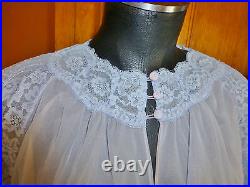 Vtg 50s 60s VANITY FAIR Sheer Double Tricot Lace Lingerie 2pc Peignoir GOWN SET