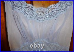 Vtg 50s 60s VANITY FAIR Sheer Double Tricot Lace Lingerie 2pc Peignoir GOWN SET