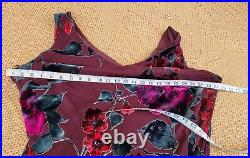 Vtg 90s y2k 000 devore burnt out Floral Dress Size 18 Silk mix bias cut evening