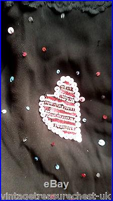 Vtg BETSEY JOHNSON 90's slip grunge dress sequin & lace embroidered 100% SILK