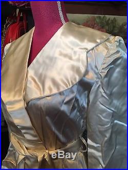 Vtg BIAS CUT 30s 40s Satin Rayon Robe & Gown Slip DreSs Hollywood Glam XS