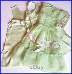 Vtg. Baby Dress & slip, Sheer Fabric & Satin hand stitched vintage 1950 baby