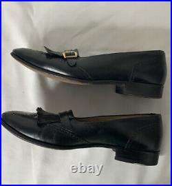 Vtg Bally Black Leather Mens Sz 9 Dress Shoes Loafers Slip On