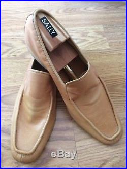Vtg Bally Men Slip on Shoe Loafer Leather Casual Dress Switzerland Size 12 M Tan