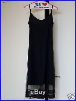 Vtg Betsey Johnson 90s Black Sequined Maxi Slip Dress Spaghetti Straps Size Sm