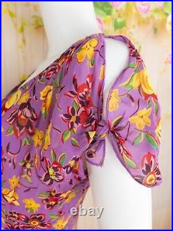 Vtg Betsey Johnson New York 90s Y2K Purple Sheer Midi Dress Size 4