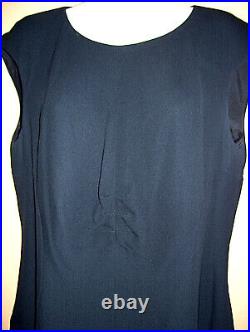 Vtg Chanel Black Silk Sheath Dress EU 44 US 14/L Cap Sleeves Ruched Bodice Lined