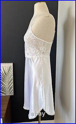 Vtg Christian Dior Saks Fifth Avenue SILKY SATIN Slip Dress Nightgown LACY Sz 36