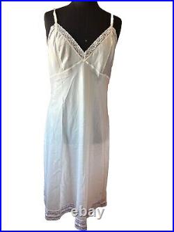 Vtg Christian Dior Size 40 SILKY SATIN Slip Dress Nightgown LACY IVORY NWT