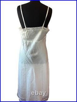 Vtg Christian Dior Size 40 SILKY SATIN Slip Dress Nightgown LACY IVORY NWT