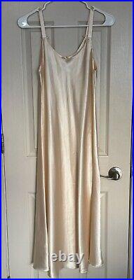 Vtg Christian Dior Women's Satin Ivory Lingerie Slip Dress Women's Size Small L2