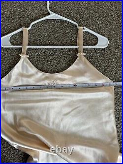 Vtg Christian Dior Women's Satin Ivory Lingerie Slip Dress Women's Size Small L2