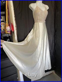 Vtg Christian Dior nightgown slip dress lingerie peignoir satin coquette ballet