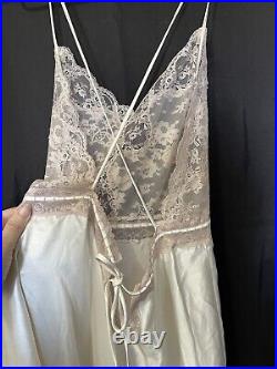 Vtg Christian Dior nightgown slip dress lingerie peignoir satin coquette ballet