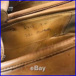Vtg Crockett & Jones Brown Leather Slip On Loafers Dress Shoe Made England UK7 E
