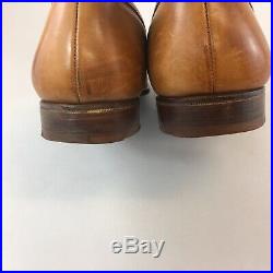 Vtg Crockett & Jones Brown Leather Slip On Loafers Dress Shoe Made England UK7 E