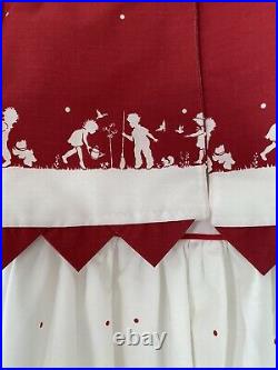 Vtg Daisy Kingdom Red White Girls Dress Size 7/8 Net Slip Sleeveless with Jacket