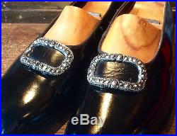 Vtg Ede & Ravenscroft Bespoke Black Rods Dress Shoes/Slip Ons RRP£2200 UK10.5