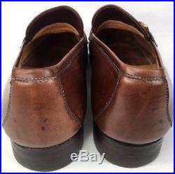 Vtg GUCCI Mens Leather Horse Bit Loafers Brown Dress Shoes Slip On tally Size 8