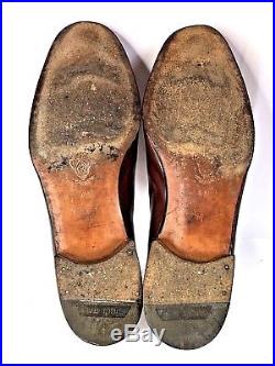 Vtg GUCCI Mens Leather Horse Bit Loafers Brown Dress Shoes Slip On tally Size 8