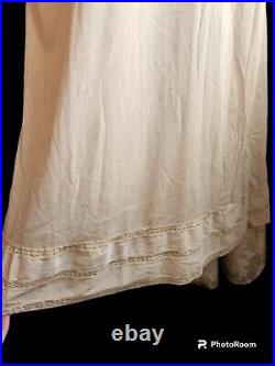 Vtg Gossard Artemis Full Slip Lace Lingerie Dress Tan/Cream Sz 32 Style 8014