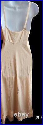 Vtg Gossard Artemis Full Slip Lace Lingerie Dress Tan/Cream Sz 32 Style 8014