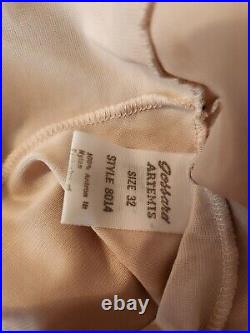 Vtg Gossard Artemis Full Slip Lace Lingerie Dress Tan/Cream Sz 32 Style 8014