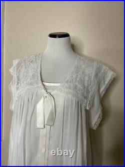 Vtg Gunne Sax White Dress Slip Two Piece Lace size S/M Bohemian Flower child