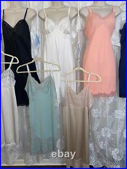 Vtg LOT 10 36 38 NYLON Dress 8 SLIPS SLIP Collection + Teddy & Camisole nightie