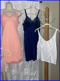 Vtg LOT 10 36 38 NYLON Dress 8 SLIPS SLIP Collection + Teddy & Camisole nightie