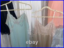 Vtg LOT 10 36 38 NYLON Dress 8 SLIPS SLIP Collection + Teddy & Camisole nightie