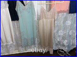 Vtg LOT 10 36 38 NYLON Dress 8 SLIPS SLIP Collection + Teddy & Camisole nightie