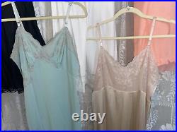 Vtg LOT 10 36 38 NYLON Dress 8 SLIPS SLIP Collection + Teddy & Camisole nightie