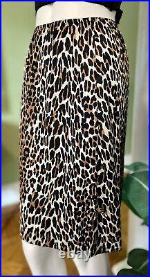 Vtg Leopard Print Half Slip Skirt Vanity Fair Nylon M Lingerie USA Union Label