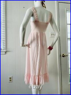 Vtg Lingerie SEAMPRUFE Nylon Milkmaid Slip Dress Nightgown 1950s S 34