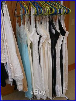 Vtg Nylon Slips Lingerie Full Half Dress Camisoles Lot 45 pc Lace 32-40 S M L XL