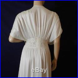 Vtg OLGA IVORY Stretchy L Full Sweep Dress Slip Nightgown Peignoir Robe Set XL