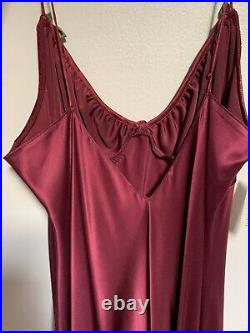 Vtg Saks Fifth Silk Velvet Burgundy Slip dress New Tags Jonquil By Diane Samandi