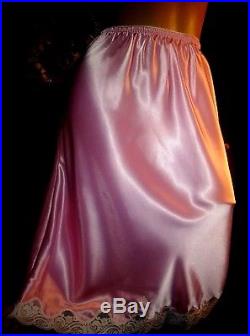 Vtg Satin Princess Pink Christian Dior Monogram Dress Slip Lacy Petti M-42 Nwot