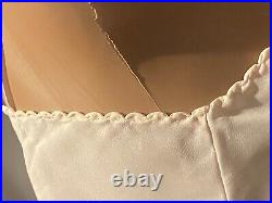 Vtg Satin Tissue Thin Tea Posh Pink Wwii Hippy Day Dress Slip Nightgown Fitted S