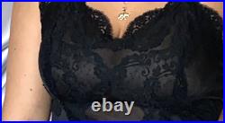 Vtg Silky Kayser Pristine Nylon Chiffon Art Deco Dowton Dress Slip Gown Rare 36