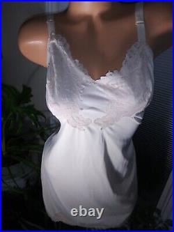 Vtg Silky Nylon Db Panel Flower Lace Sissy Dress Slip Nightgown Gown S