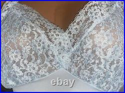 Vtg Silky Van Raalte Baby Blue + Yellow Dress Slip 9 Lace Sissy Fairy Pin Up S