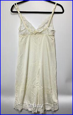 Vtg St Michael Nylon Full Lace Lingerie Dress Slip White Size 36 Nightie UK