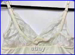 Vtg St Michael Nylon Full Lace Lingerie Dress Slip White Size 36 Nightie UK