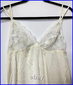 Vtg St Michael Nylon Full Lace Lingerie Dress Slip White Size 36 Nightie UK