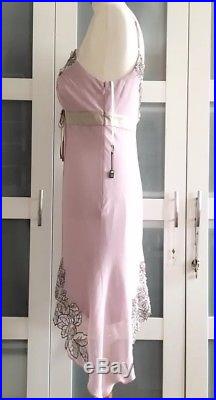 Vtg Sue Wong Floral Sequin Beaded Silk Cocktail Slip Dress Sz6p