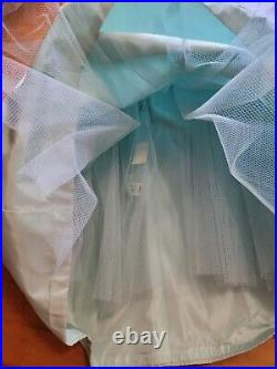 Vtg VOGUE Bayonne 60S Blue Beaded Sequin Crinoline Fit & Flare Prom Dress XS