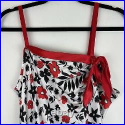 Vtg Valentino Intimo Satin Floral Maxi Slip Dress Front Slit Small Cottagecore